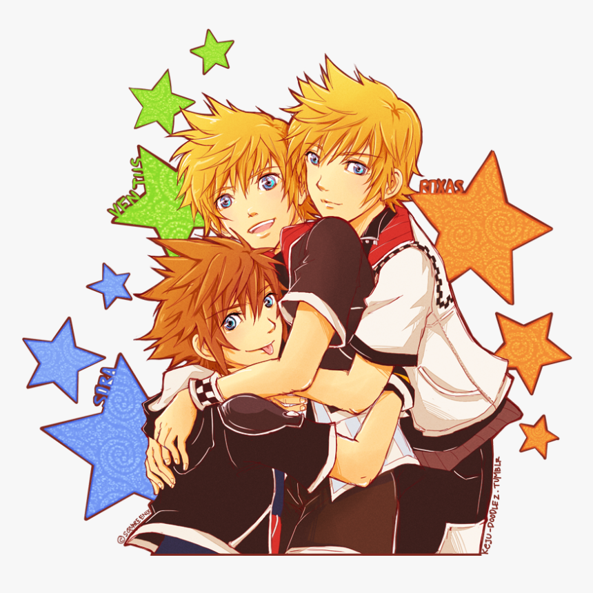 Transparent Roxas Png - Sora X Roxas X Ventus, Png Download
