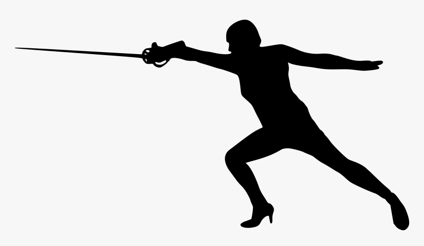 Silhouette Fencing With Swords, HD Png Download