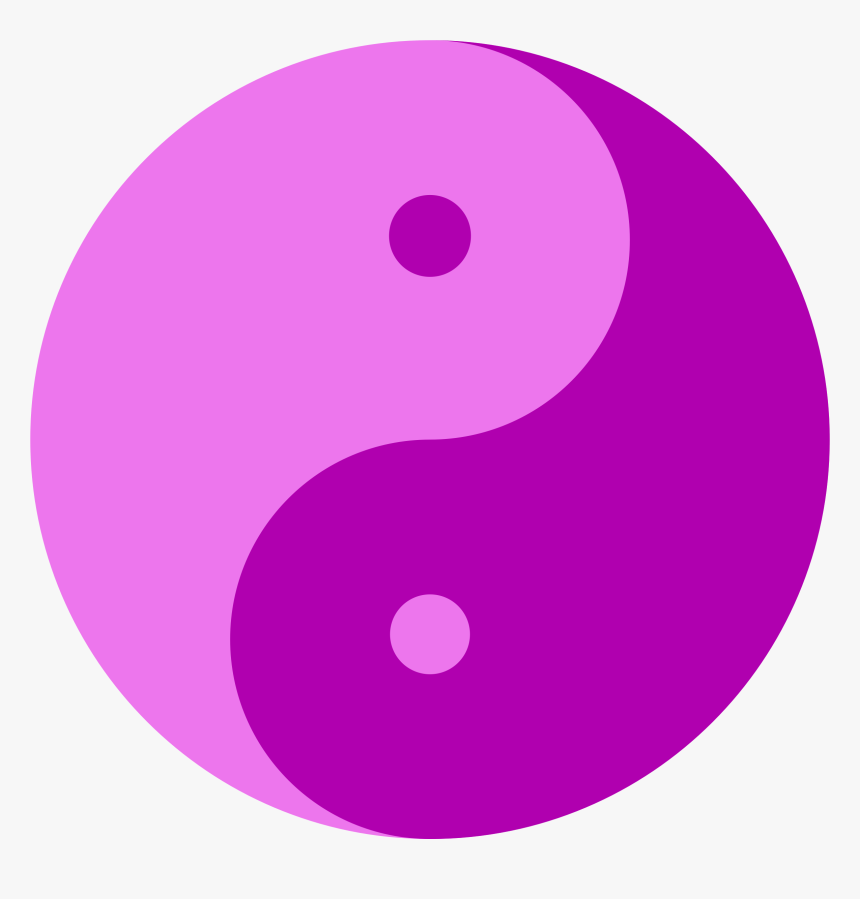 Yin In Magenta Icons - Purple Yin And Yang Symbol, HD Png Download