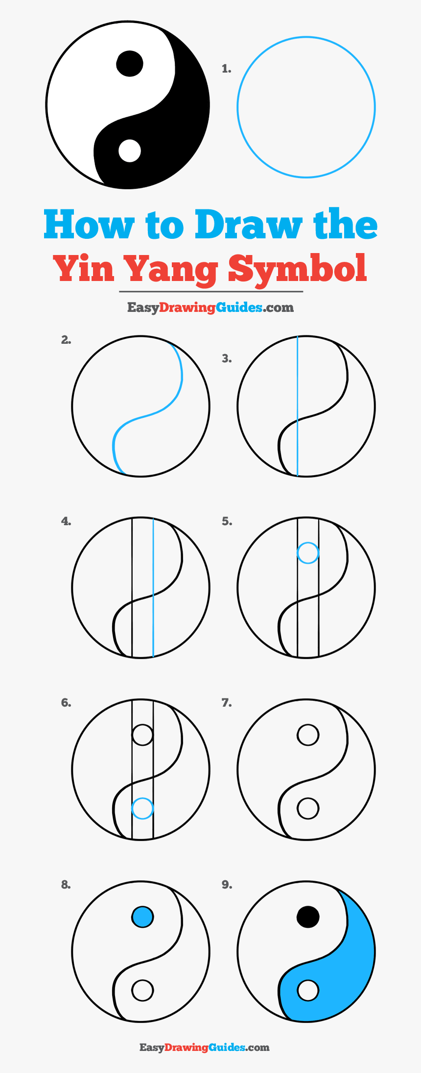 How To Draw Yin Yang Symbol - Circle, HD Png Download