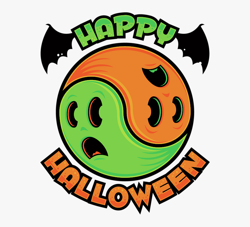 Happy Halloween Ghost Yin Yang, HD Png Download