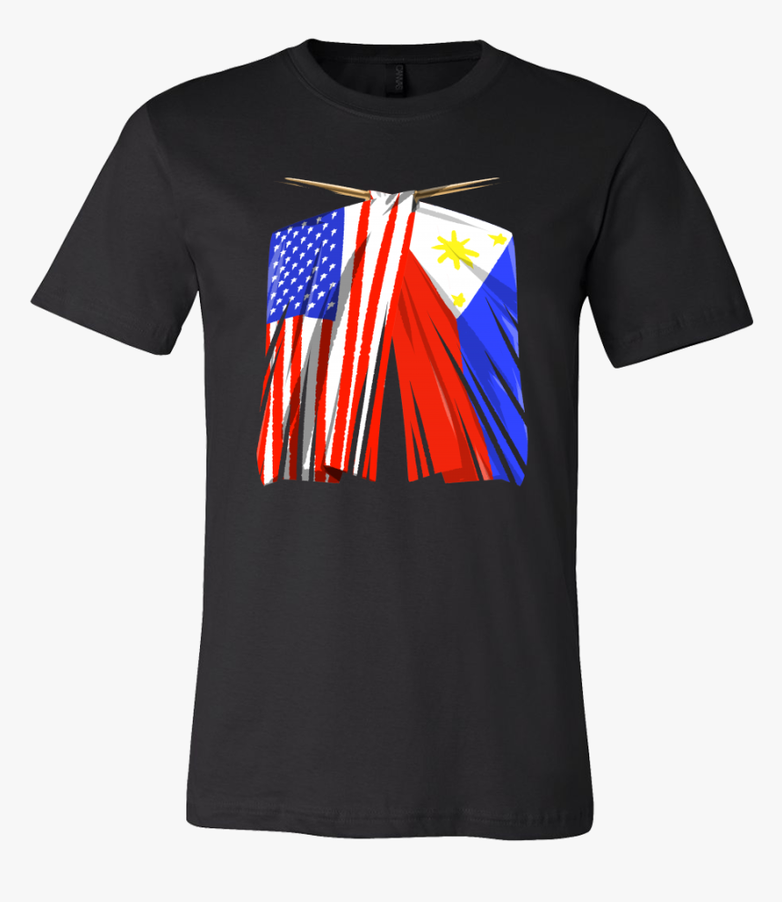 Philippines Flag T-shirt Filipino American Flag Tee - Italian Halloween, HD Png Download