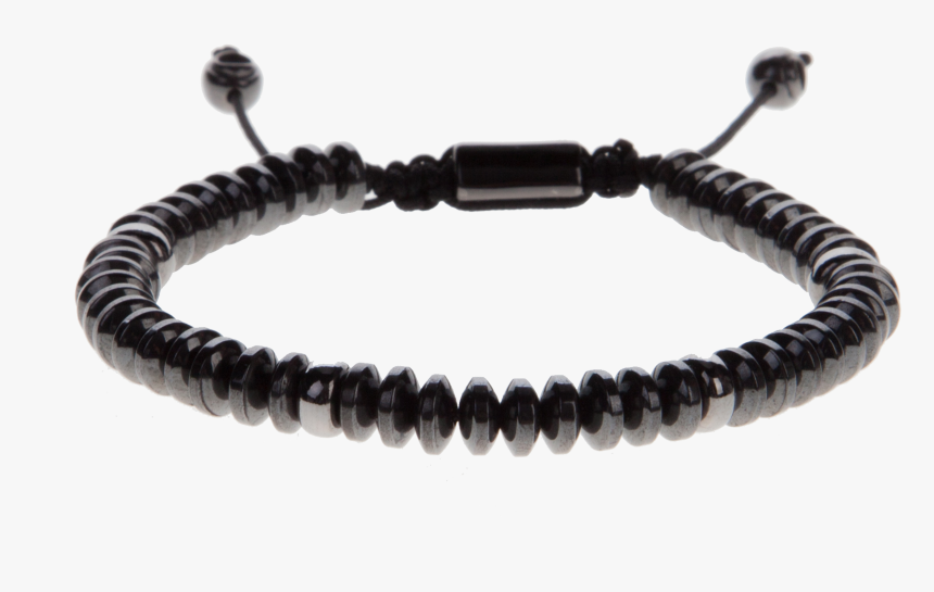 Beaded Bracelet With Hematite And Rhodium Spacers - Bead, HD Png Download
