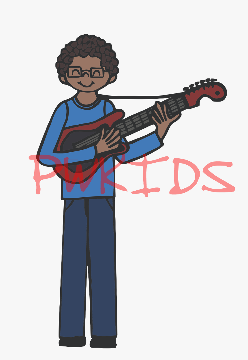 Children Playing Guitar Clipart - Cartoon, HD Png Download