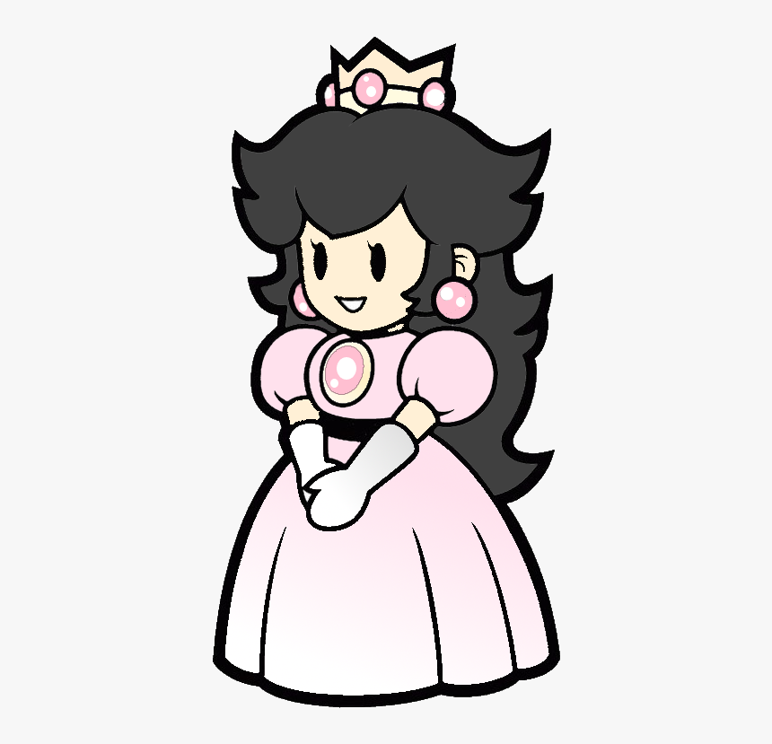 Princess Peach With Black Hair, HD Png Download
