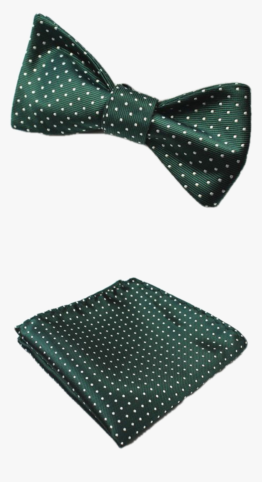 Green And White Polka Dot Bow Tie And Pocket Square - Polka Dot, HD Png Download