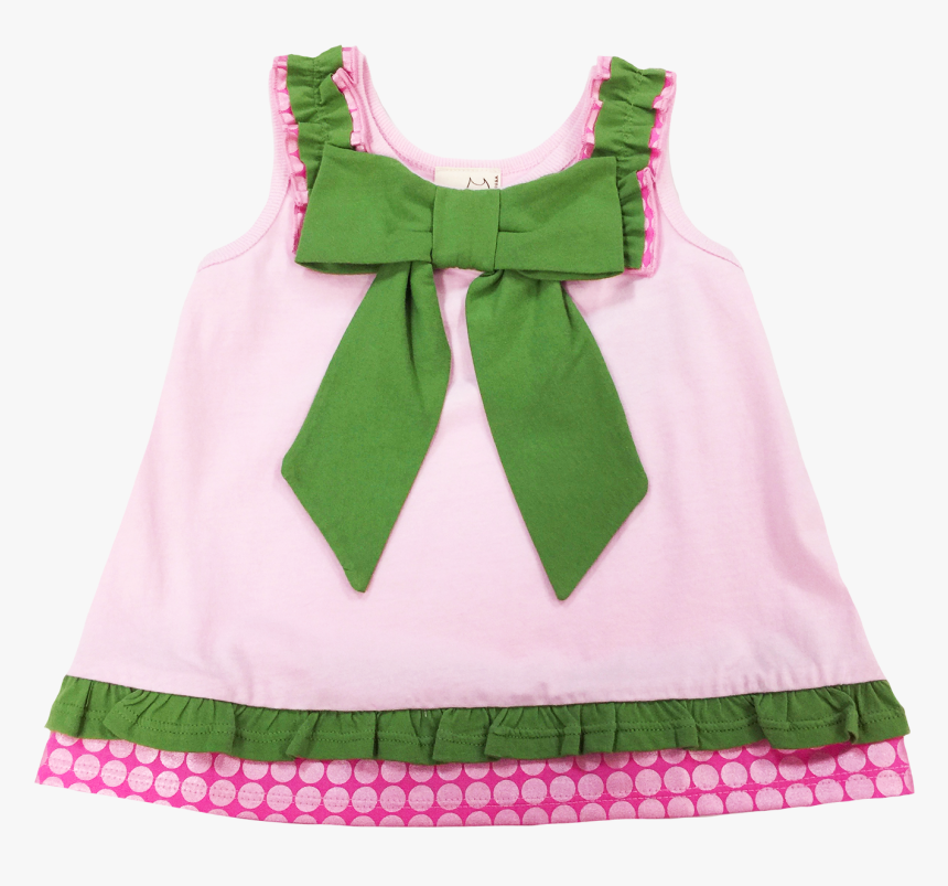 Pink Green Bow Tank - One-piece Garment, HD Png Download