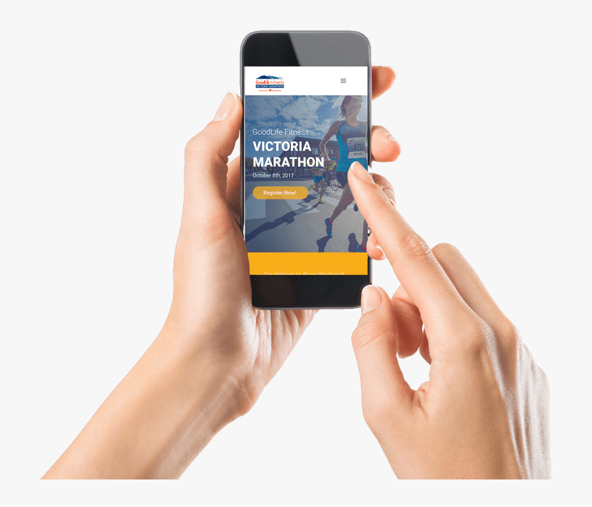 Register-online - Hand Typing On Phone, HD Png Download
