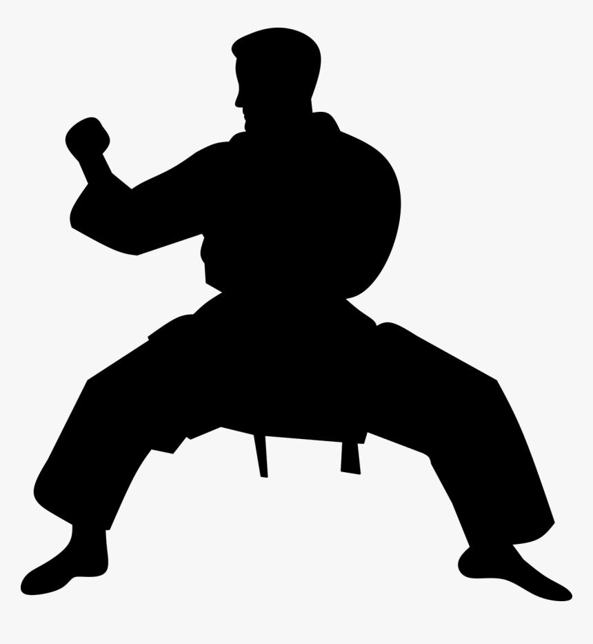 Karate Fighter Silhouette Practice Taekwondo Karate Punch Silhouette Hd Png Download Transparent Png Image Pngitem