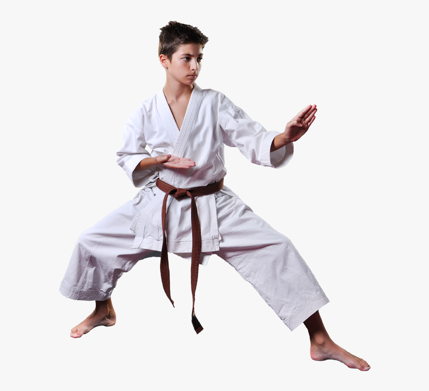 Teen Boy In Karate Stance - Martial Arts Stance, HD Png Download