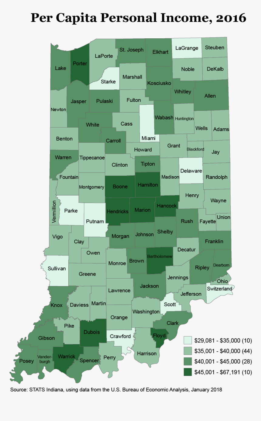 Thematic Map Of Indiana, HD Png Download