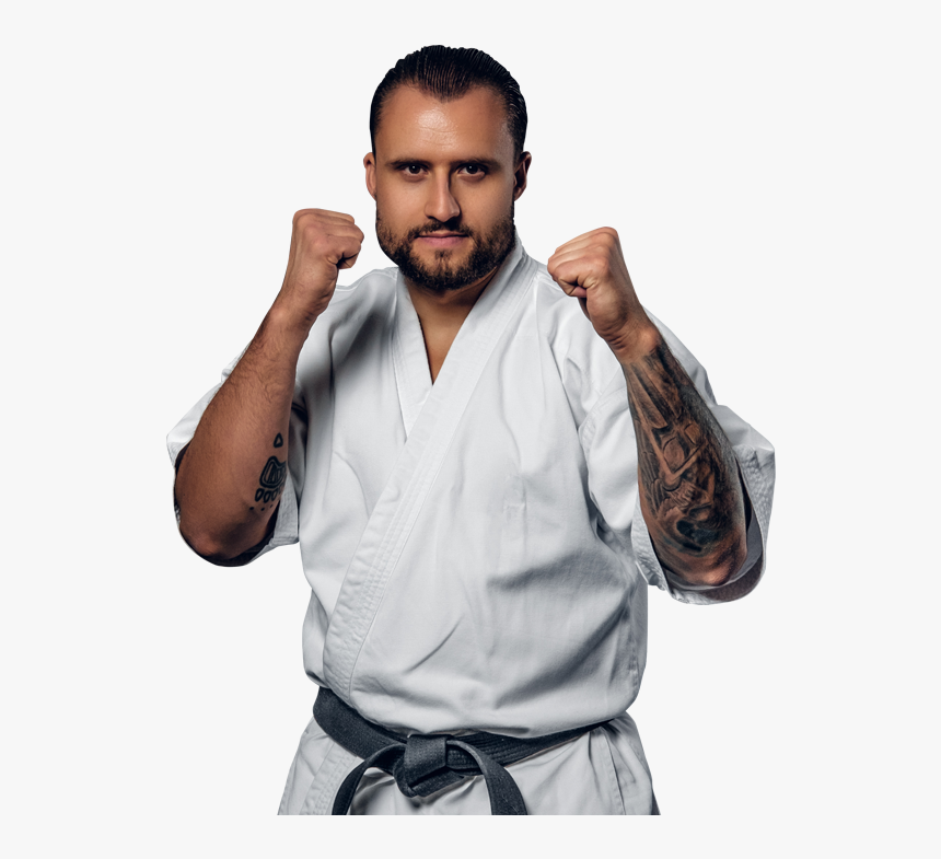 Adult Man With Fists Raised In A Defensive Karate Stance - Karate Stance Png, Transparent Png