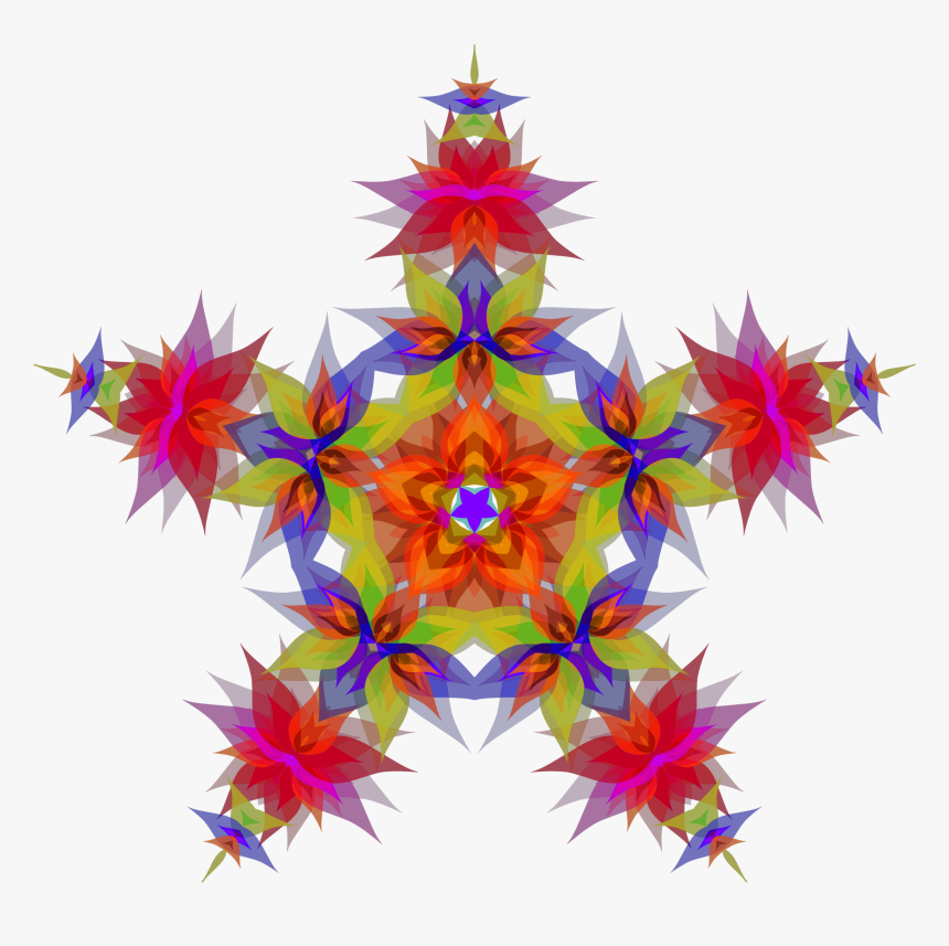 Abstract Flowers Star Clip Arts - Portable Network Graphics, HD Png Download