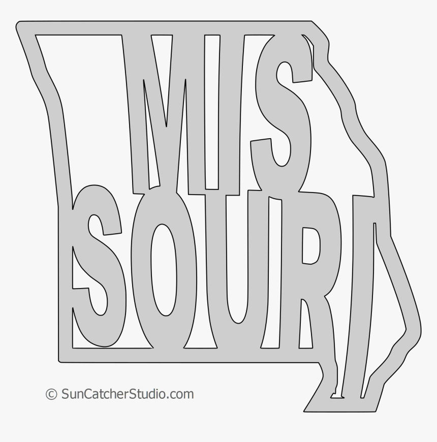Missouri Map Shape Text, Outline Scalable Vector Graphic - Poster, HD Png Download