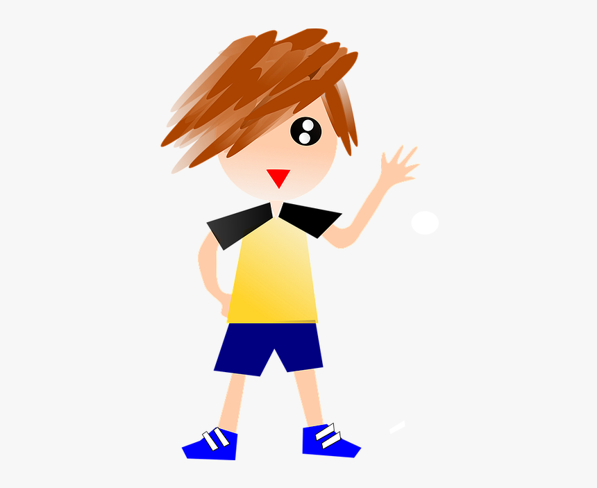 Boy, Soccer Player, Sportive, Hello, Waving, Carton - Clip Art, HD Png Download