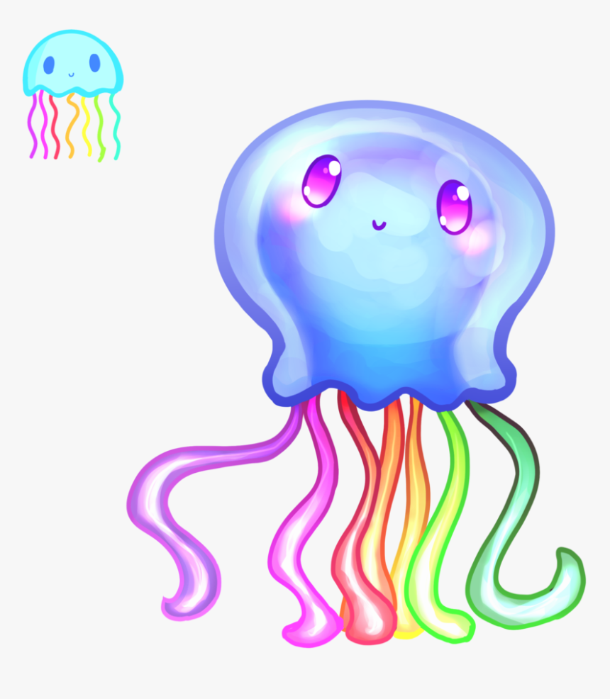 Flyingpings 296 47 Abicat3043 By Flyingpings - Cartoon Jelly Fish With Colorful, HD Png Download