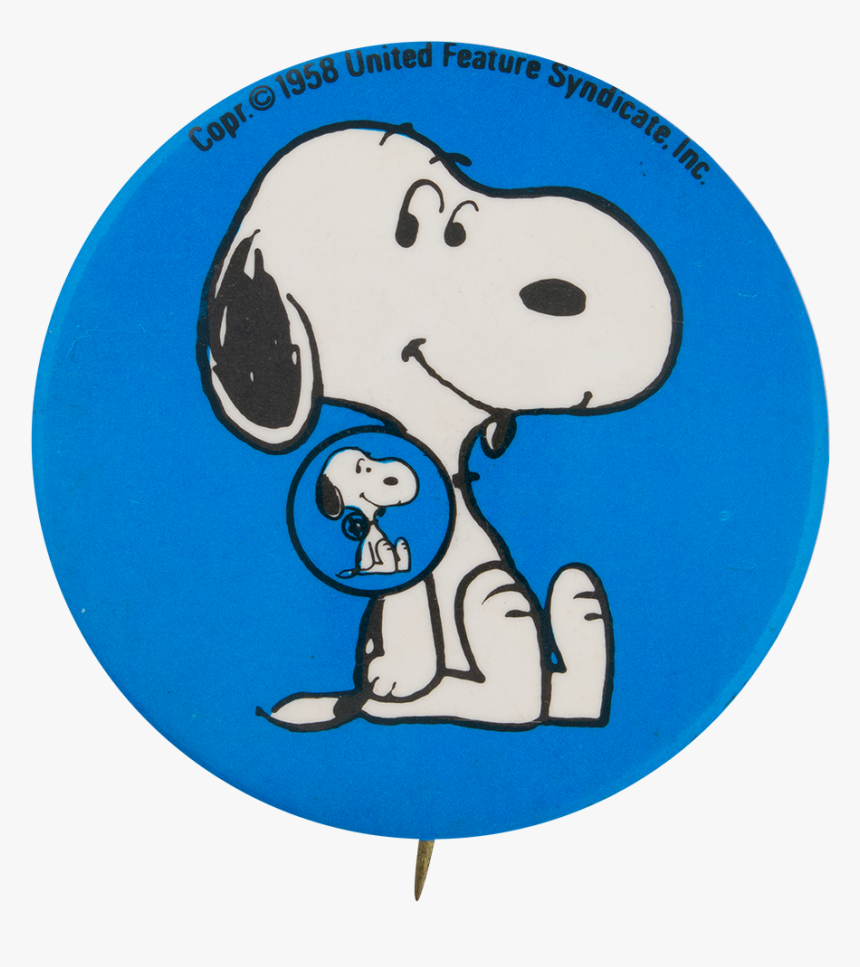 Snoopy Blue Button Self Referential Button Museum - Snoopy Button, HD Png Download