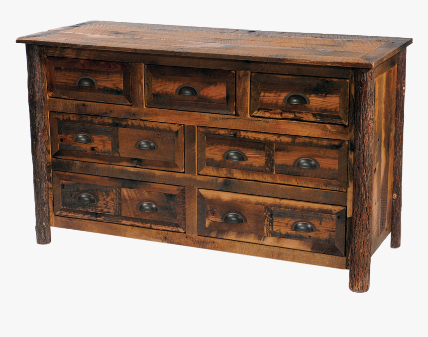 Barnwood Seven Drawer Dresser - Chest Of Drawers, HD Png Download