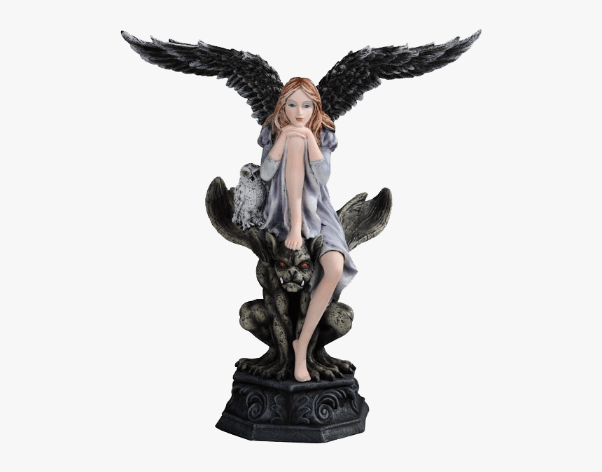Angel Atop Gargoyle Statue - Gothic Statues, HD Png Download