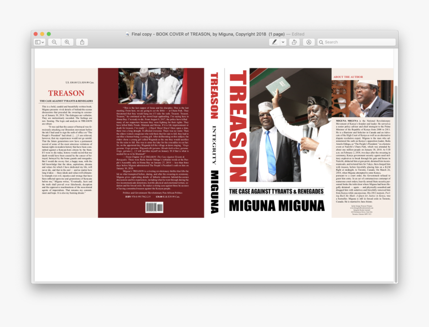 Miguna Miguna Treason, HD Png Download