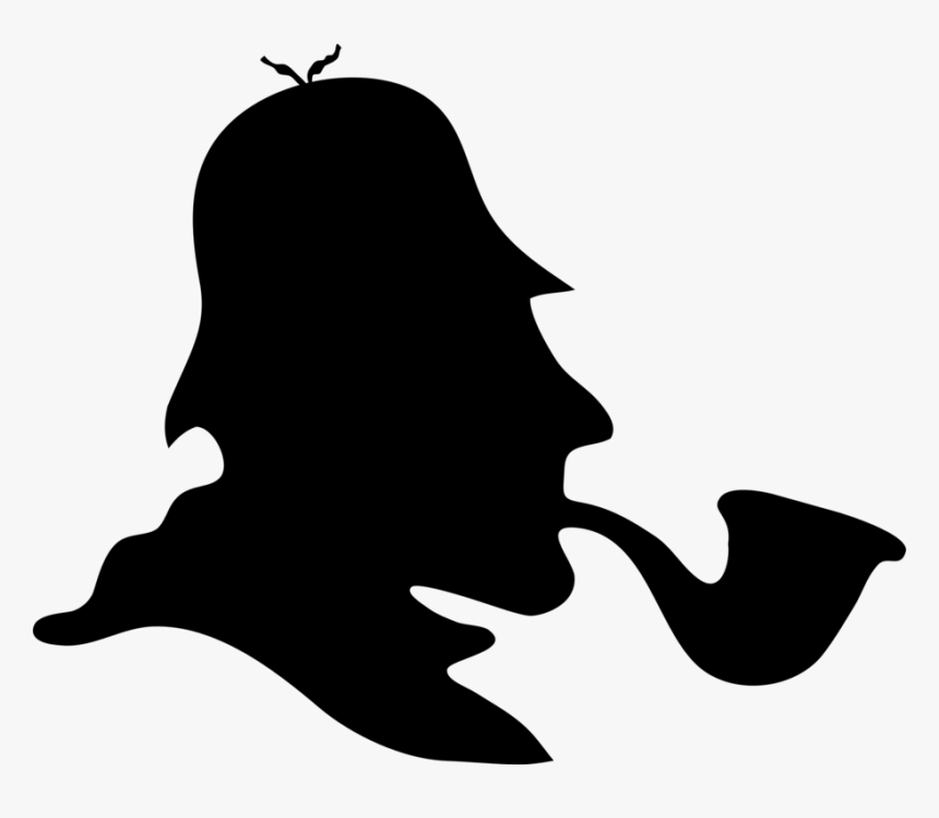 Silhouette,monochrome Photography,black - Sherlock Holmes Dr Watson Silhouette, HD Png Download