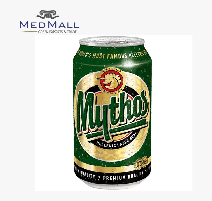 Greek Lager Beer In Metal Tin Can Packaging 4 Pack - Mythos Beer Can Size, HD Png Download