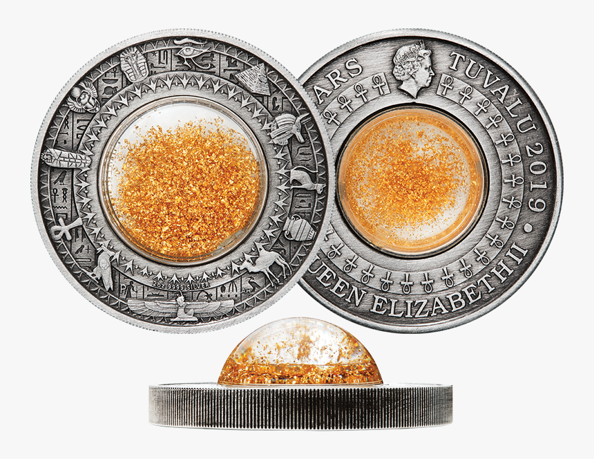 2019 2oz Golden Treasures Silver Antiqued Coin Product - Golden Treasures Of Ancient Egypt 2019 2oz Silver Antiqued, HD Png Download