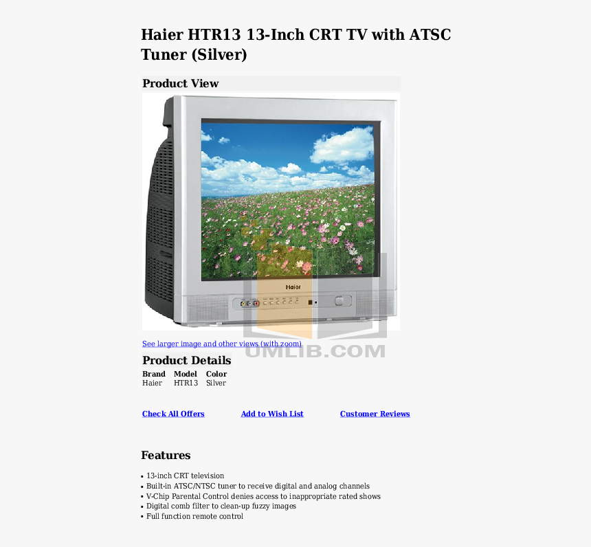 Pdf For Haier Tv Htr13 Manual - Electronics, HD Png Download