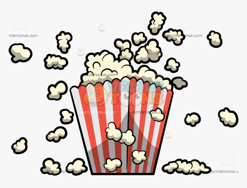 Popcorn Cartoon Clipart Free On Transparent Png, Png Download