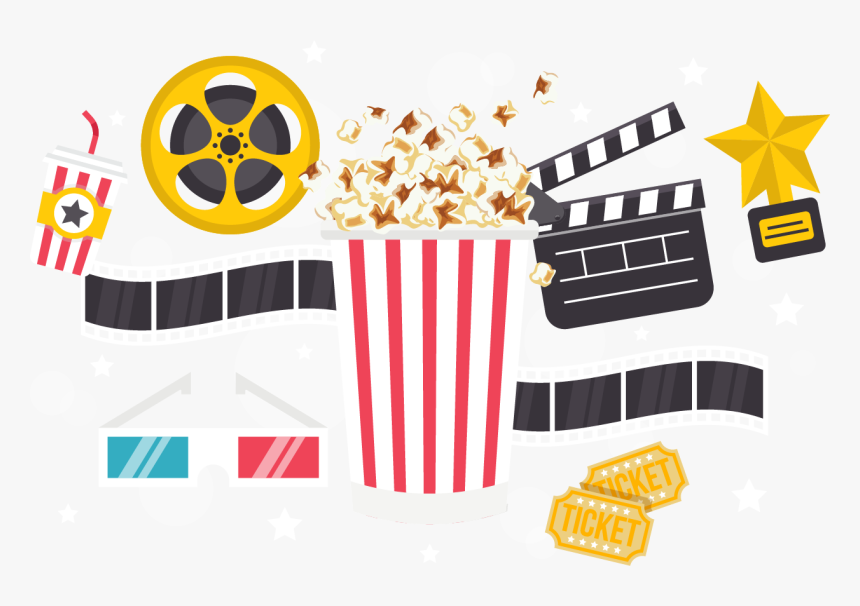 Popcorn Time Cinema Download - Movie Popcorn Vector Png, Transparent Png