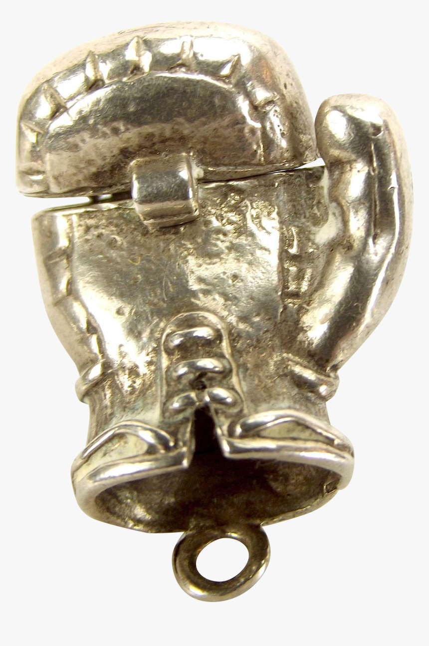 Vintage Silver Charm Boxing Glove Opens 2 Boxers In - Antique, HD Png Download