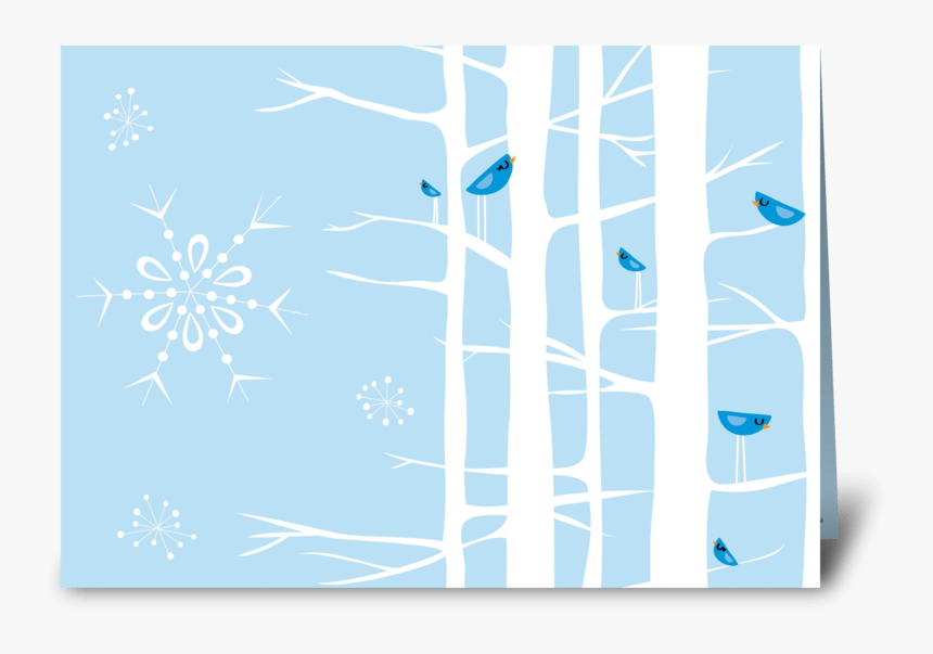 Winter Wonderland Trees Blue Greeting Card - Visual Arts, HD Png Download