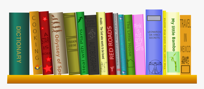 Books On Shelf Png, Transparent Png