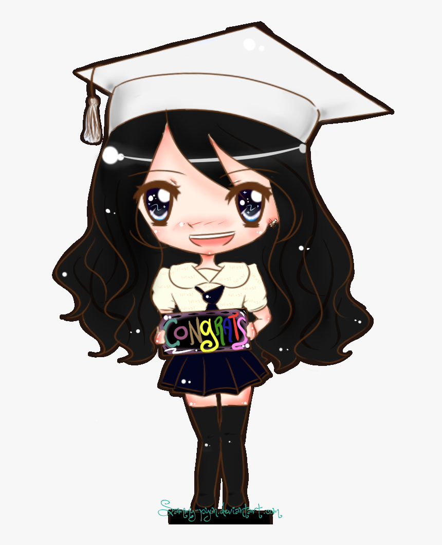 Graduation Cards Drawings Funny Hat Images 2018 Free - Graduation Chibi, HD Png Download
