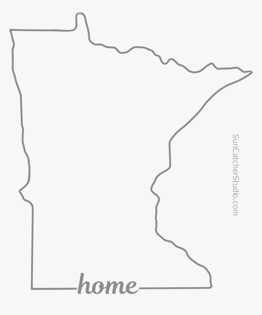 Free Minnesota Outline With Home On Border, Cricut - Line Art, HD Png Download