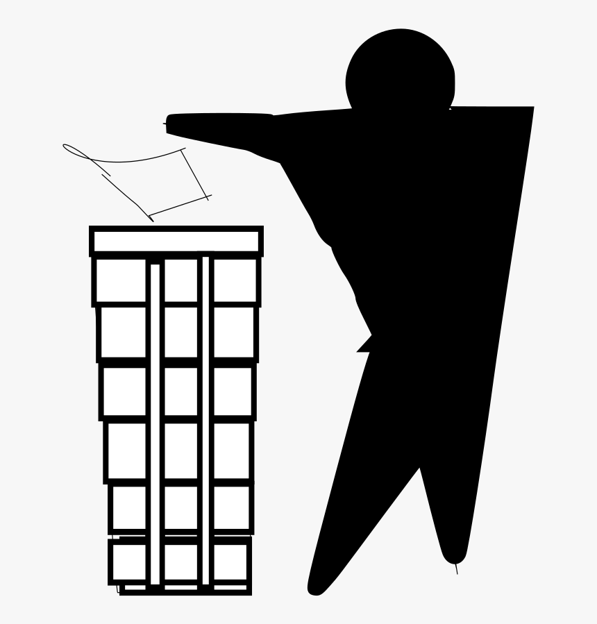 Throw Trash Into The Trashcan Clip Arts - Silhouette, HD Png Download