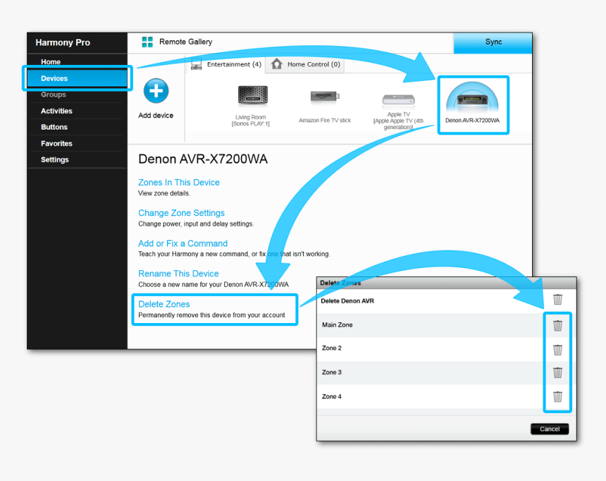 Click The Trash Can Icon, Located To The Right Of Any - Apple Tv Buttons Harmony, HD Png Download