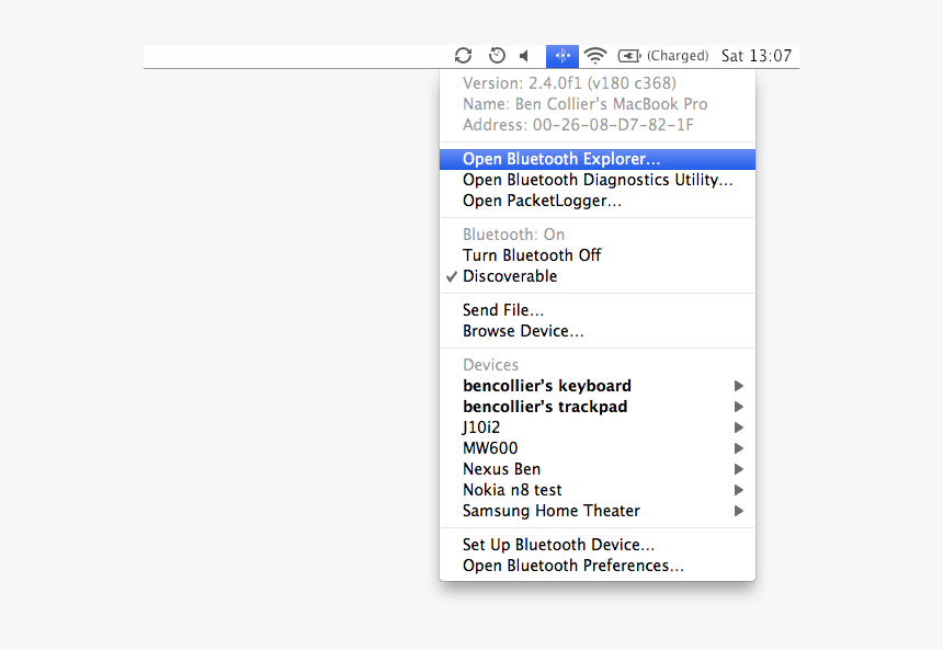 The Hidden Bluetooth Menu - Turn On Bluetooth On Mac, HD Png Download