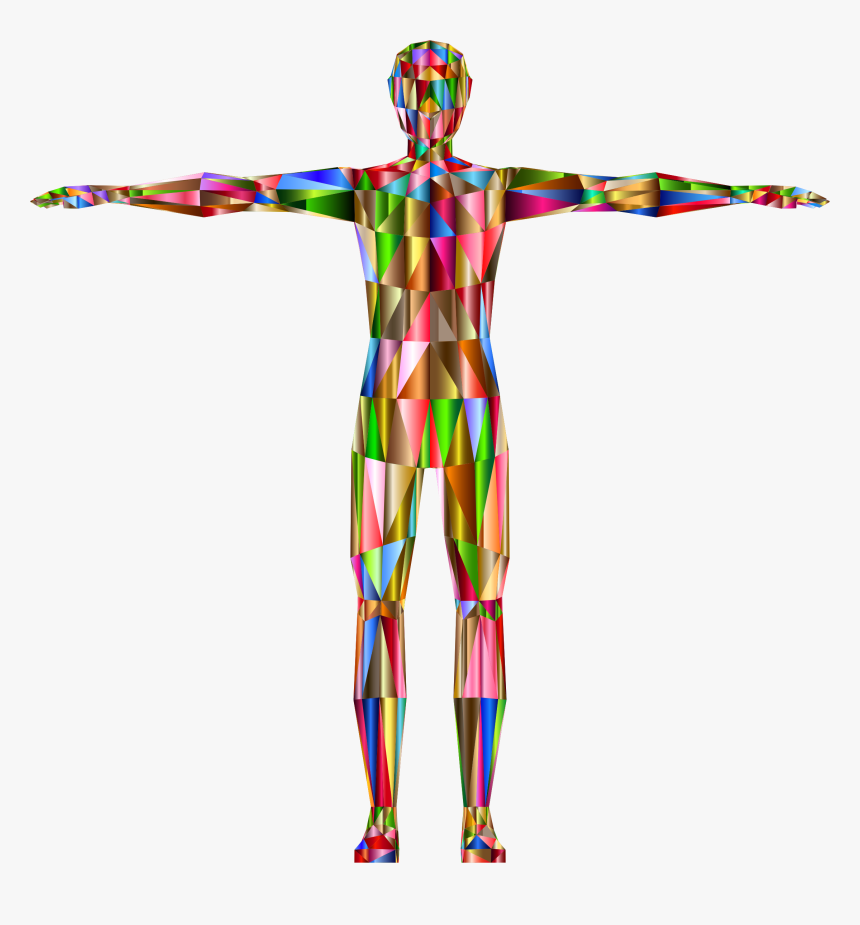 Prismatic Low Poly Human Male Variation 4 Clip Arts - Human Body Anatomy Clipart, HD Png Download