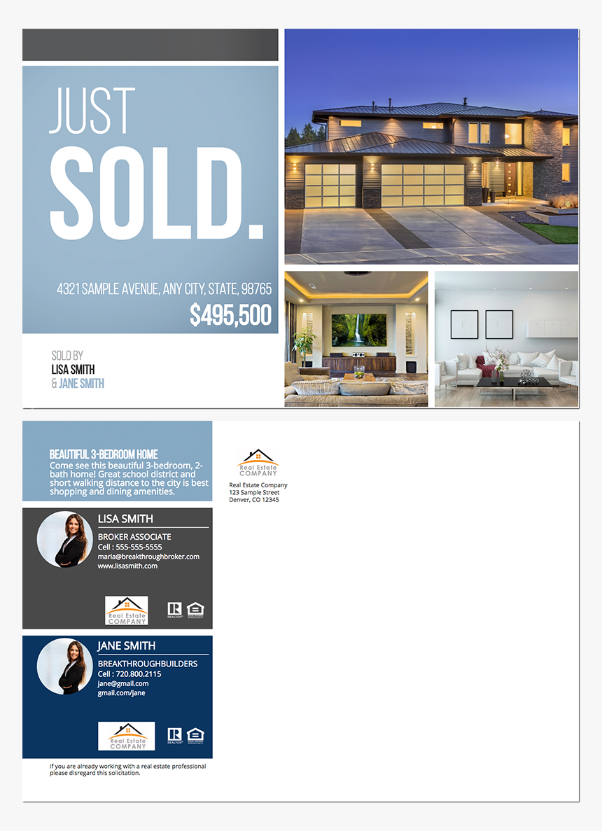 Real Estate Postcard Class Img-responsive - House, HD Png Download