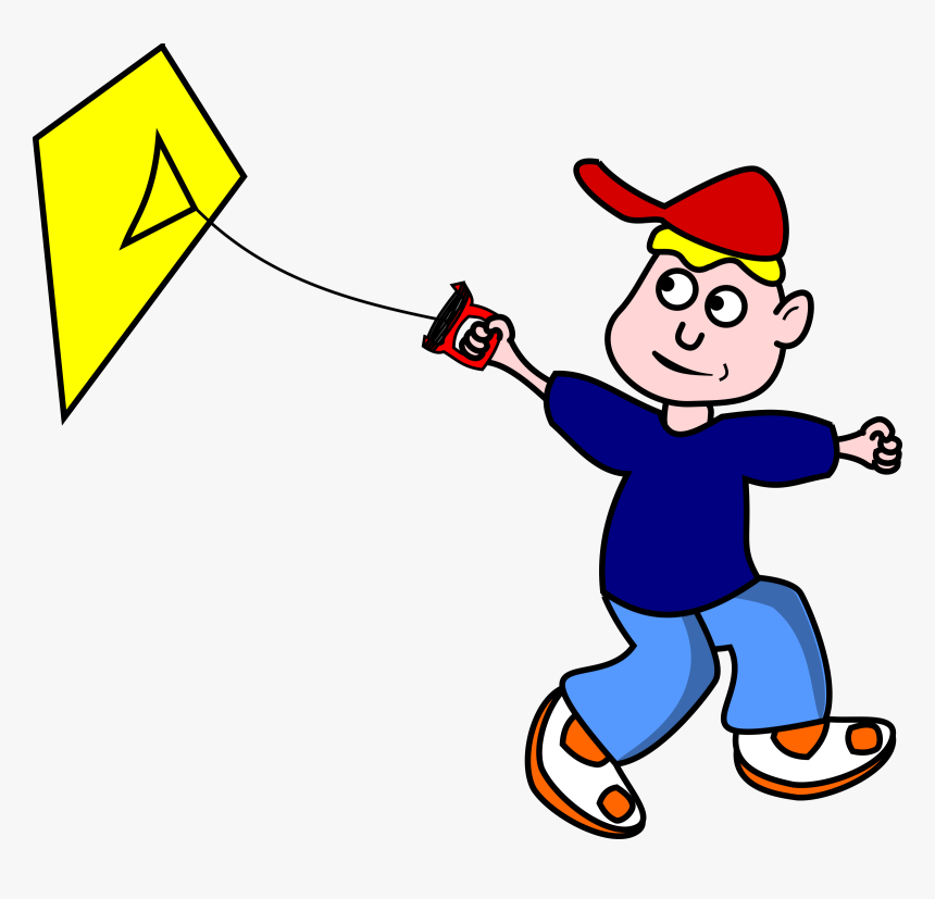 Two Boy Friends Clipart - Fly A Kite Verb, HD Png Download
