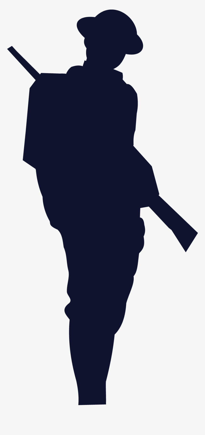 First World War United States World War I Centennial - Silhouette Of A Ww1 Soldier, HD Png Download