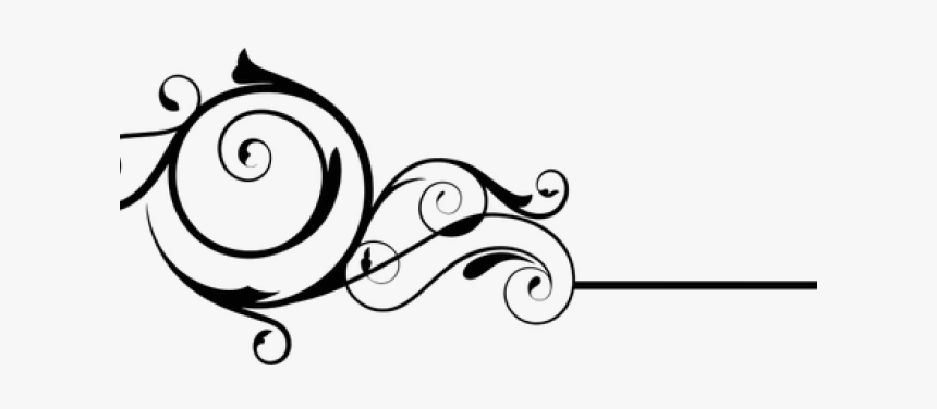 Decorative Line Black Clipart Swirly - Border Line Art, HD Png Download