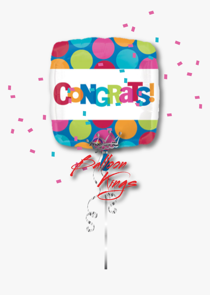 Cabana Dots Congratulations Dessert Plates - Balloon, HD Png Download