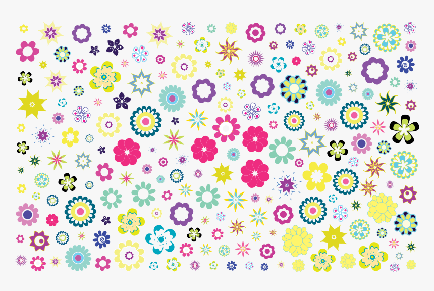 Colorful Floral Background No Black Icons Png - Colorful Floral Background Patterns, Transparent Png
