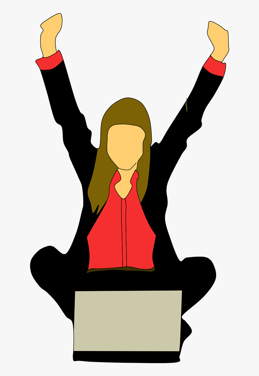 Woman, Business, Laptop, Working, Happy, News, Achieve - Proyecto Etico De Vida, HD Png Download
