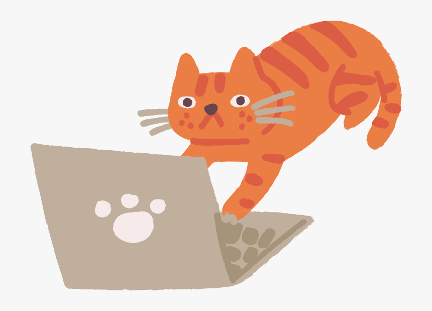 Working Cat Illustration, HD Png Download