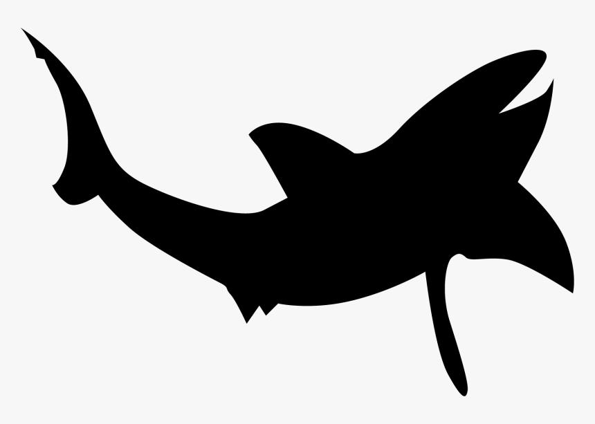 Banner Transparent Stock Shark Silhouette Clip Art - Whale Silhouette Cartoon Shark, HD Png Download