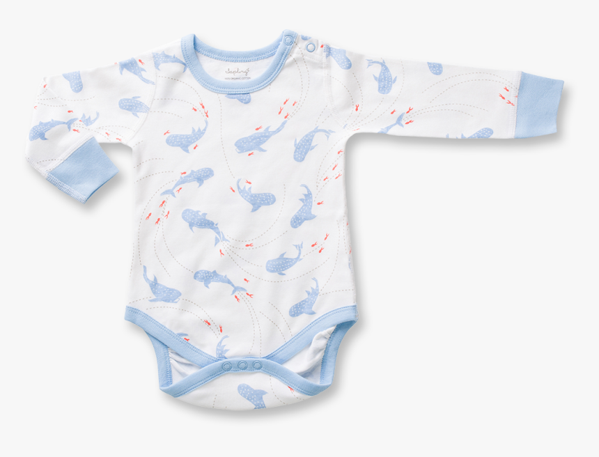 Whale Shark Long Sleeve Bodysuit - Whale Shark Baby Print, HD Png Download