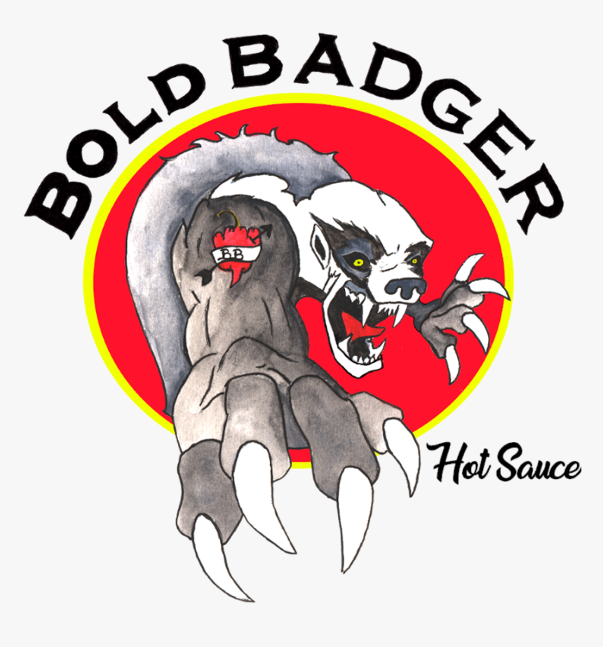 Bold Badger Hot Sauce Logo 
 Width - Cartoon, HD Png Download